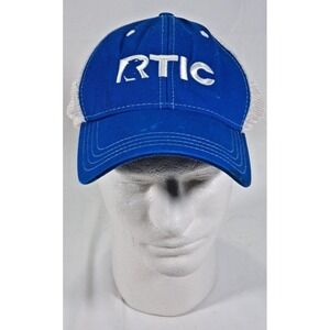 RTIC Outdoors Trucker Hat Blue White Embroidered Logo Mesh Snapback Cap OS